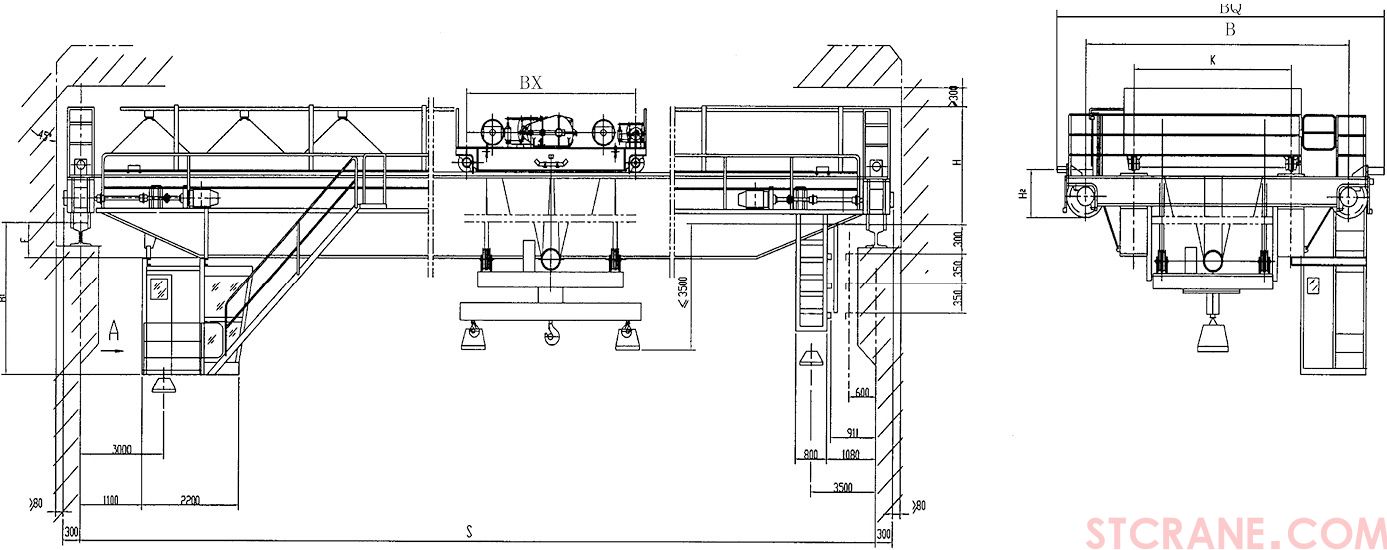 QL型旋转电磁挂梁桥式起重机(图1) QL型旋转电磁挂梁桥式起重机(图1)